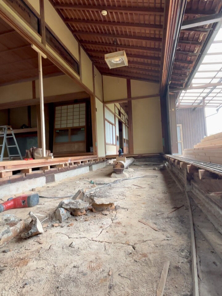 古民家リフォーム工事にて
